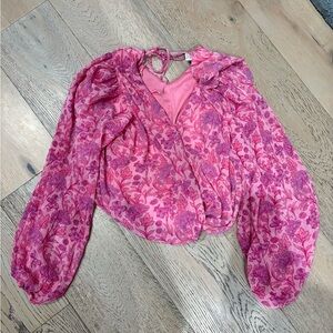 Elegant Pink Floral Women's Blouse